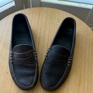 Men's Dark Blue Leather Loafers - 10.5 D